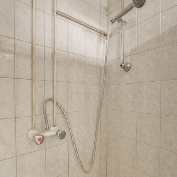 55859048 a shower in a tiled bathroom with a shower